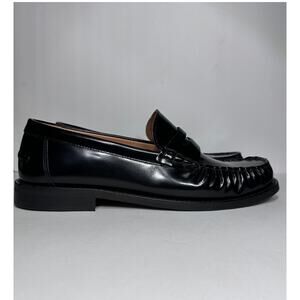 Zara Black Leather Loafers Size 40